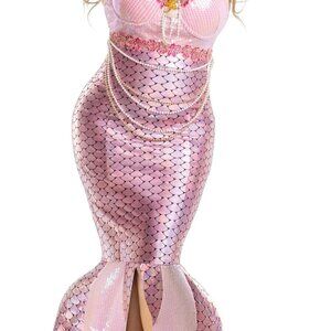 Gorgeous Plus-Size Mermaid Costume with Beautiful Embroidery & Satin Finishes